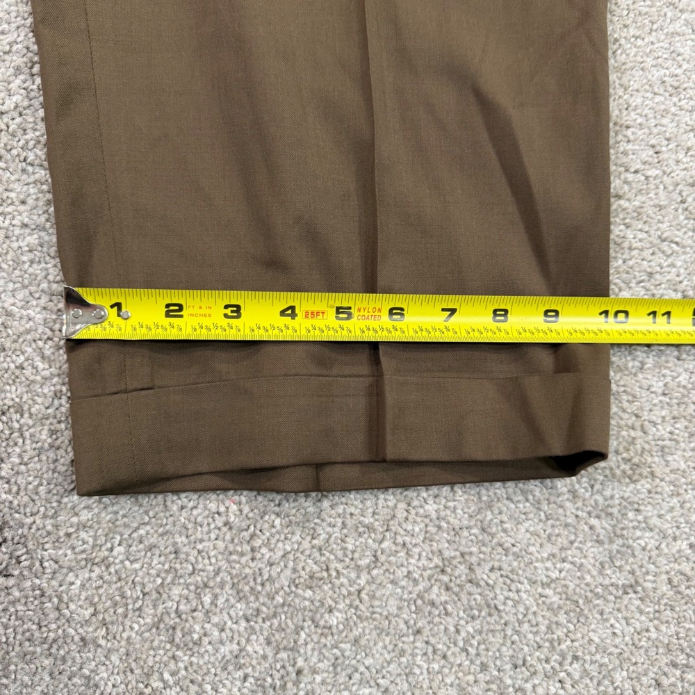 Lauren Ralph Lauren Dress Pants Men 48R Brown Wool Cashmere Pleated Cuffed Luxe - Picture 6 of 7